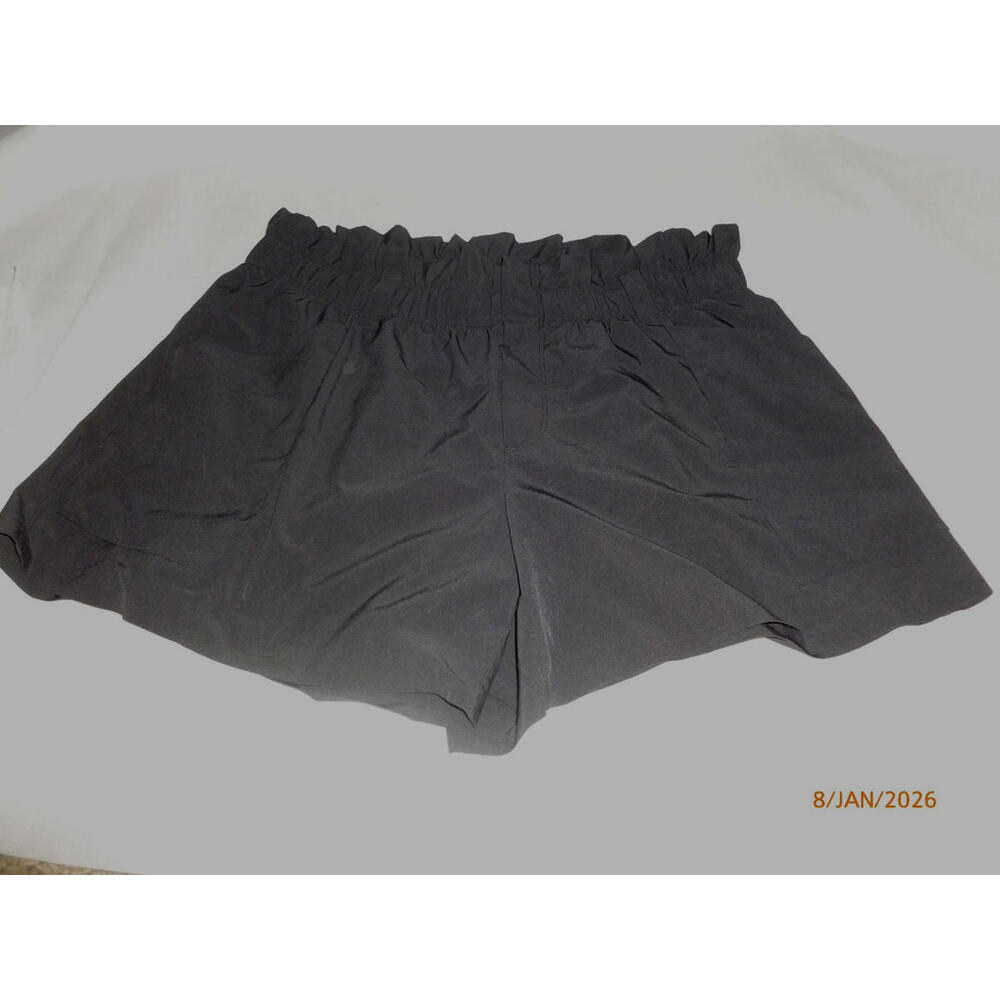 Athleta Women's Black Poly Spandex Belt Loops Active Shorts sz 10 - Picture 3 of 5